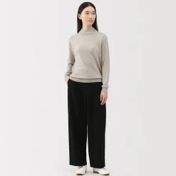 Pull col montant en laine à fine maille femme