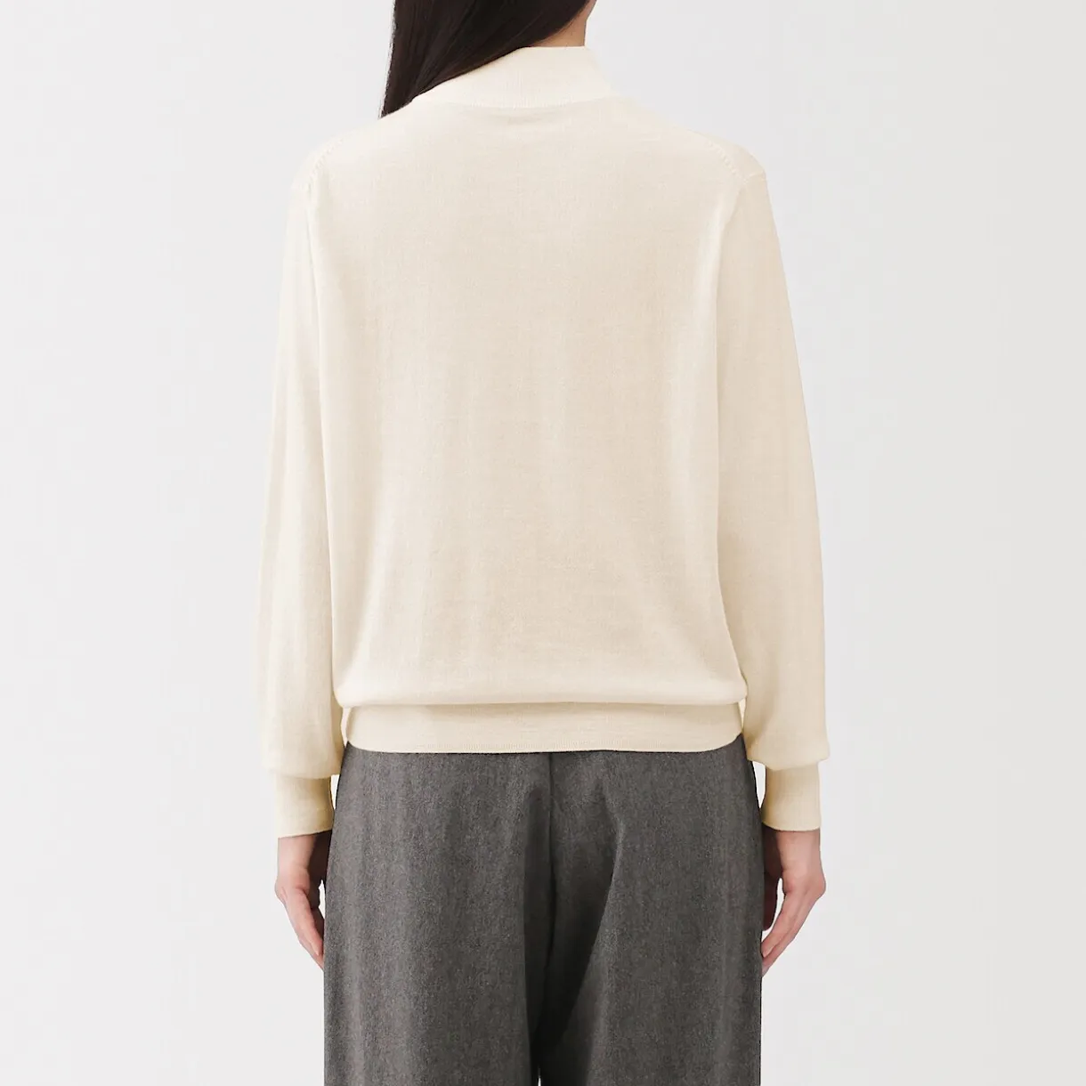 Pull col montant en laine à fine maille femme