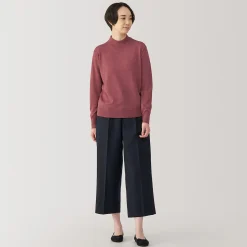 Pull col montant en laine à fine maille femme
