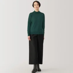Pull col montant en laine à fine maille femme