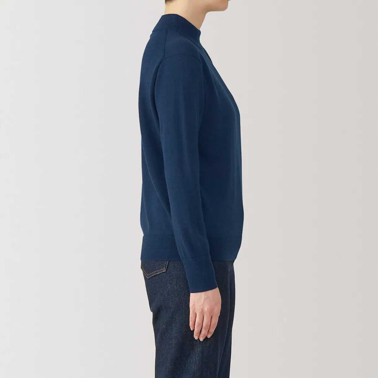 Pull col montant en laine à fine maille femme