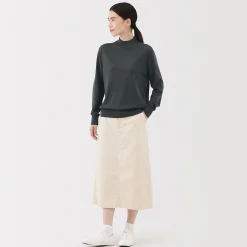 Pull col montant en laine à fine maille femme