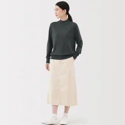 Pull col montant en laine à fine maille femme