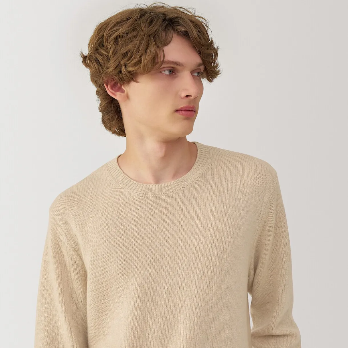 Pull col rond en cachemire pour homme