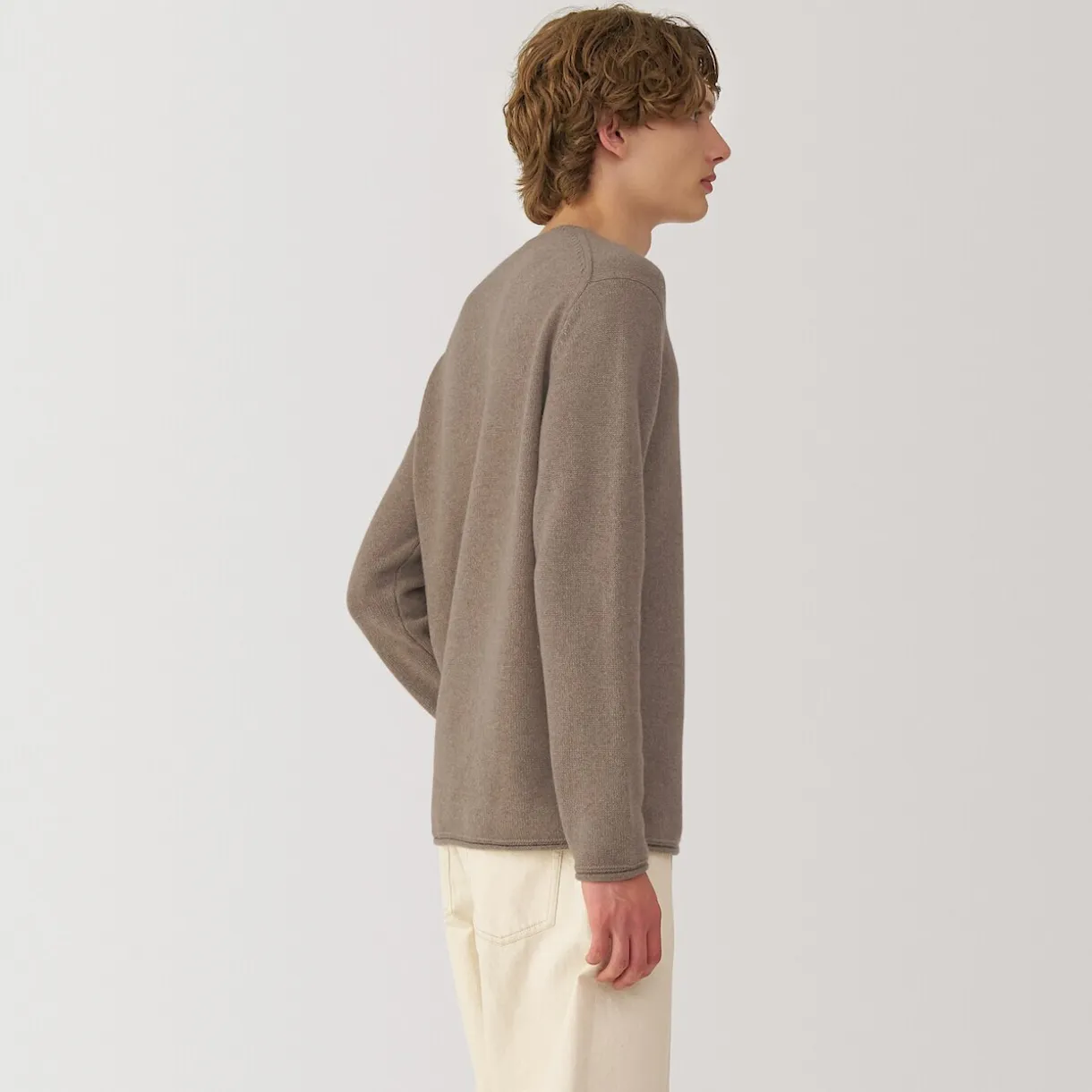 Pull col rond en cachemire pour homme