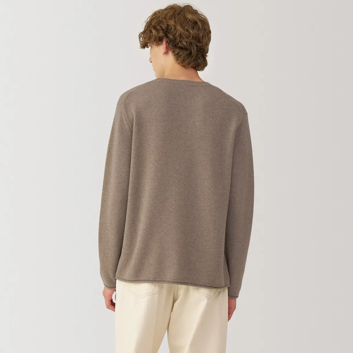 Pull col rond en cachemire pour homme