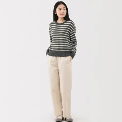 Pull col rond en tricot de laine moyen femme