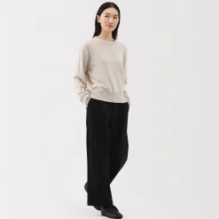 Pull col rond en tricot de laine moyen femme