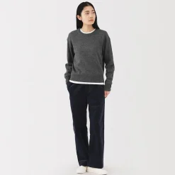Pull col rond en tricot de laine moyen femme