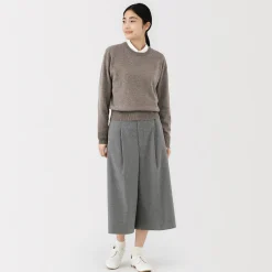 Pull col rond en tricot de laine moyen femme