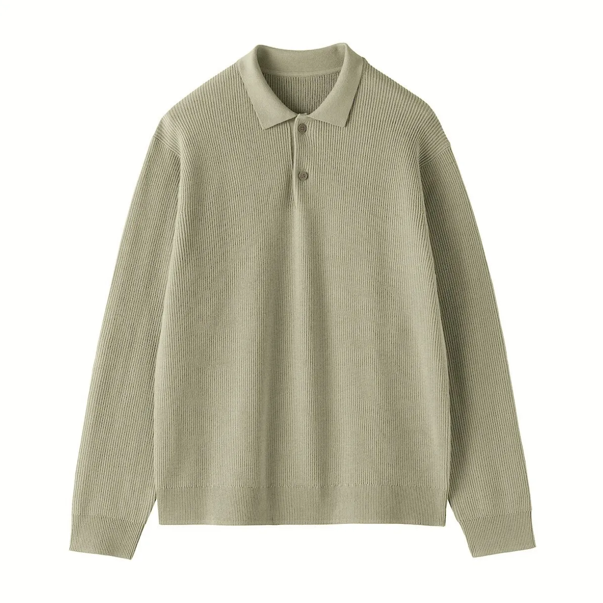Pull polo côtelé en mélange de coton pour homme