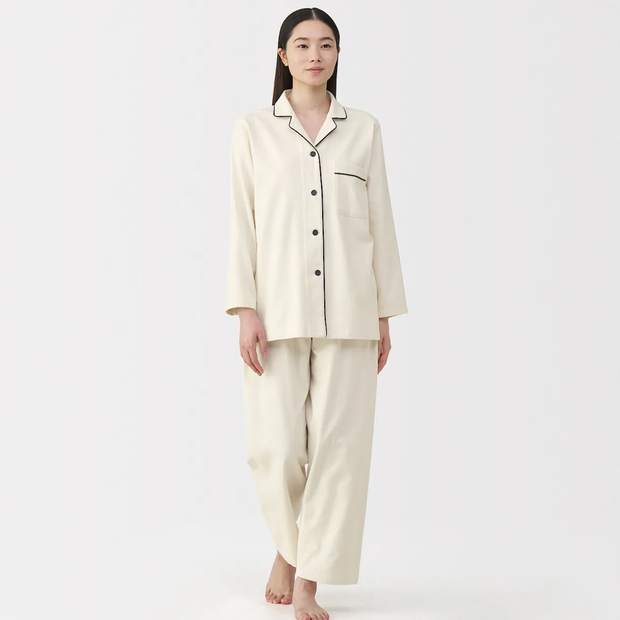 Pyjama en flanelle sans couture latérale pour femme