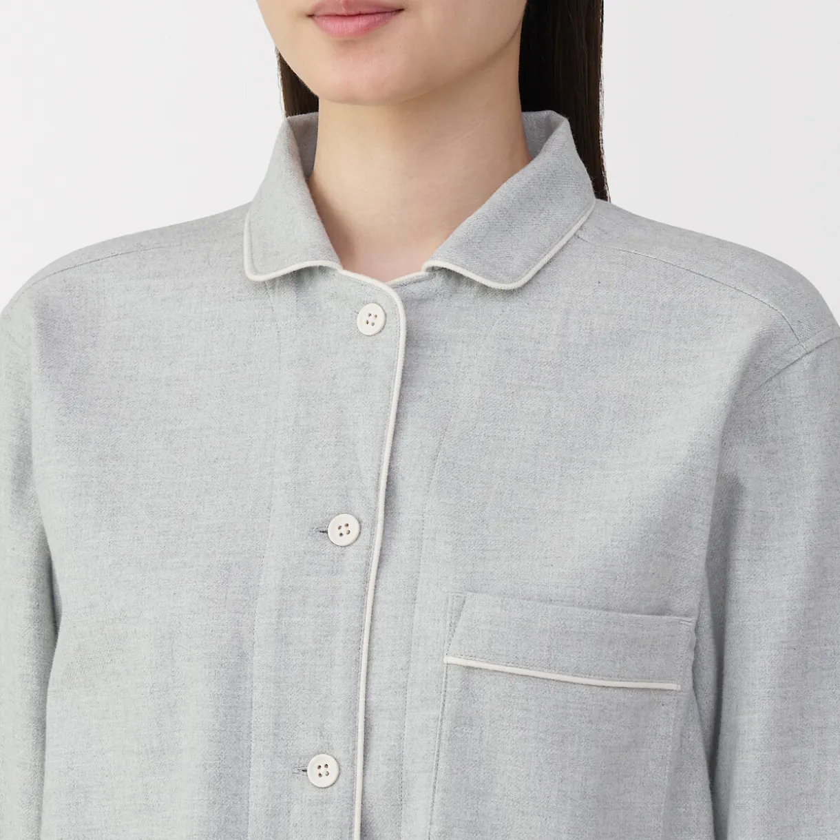 Pyjama en flanelle sans couture latérale pour femme