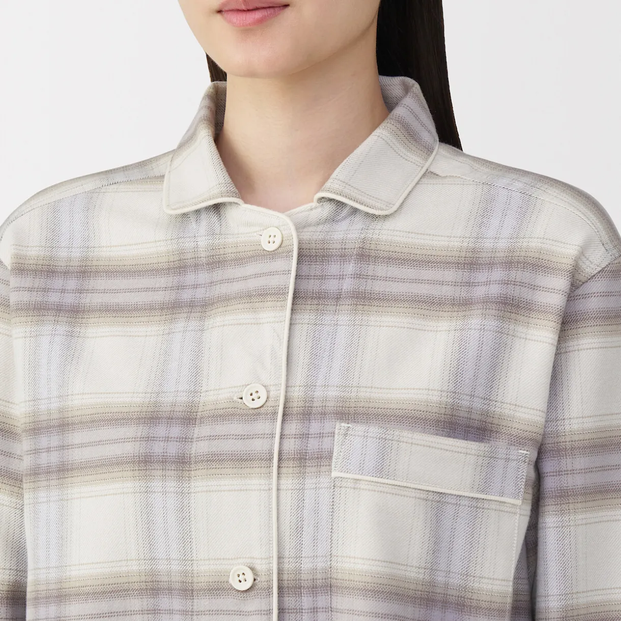 Pyjama en flanelle sans couture latérale pour femme
