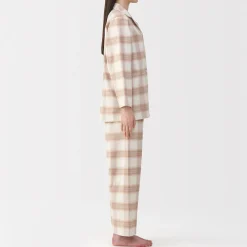 Pyjama en flanelle sans couture latérale pour femme