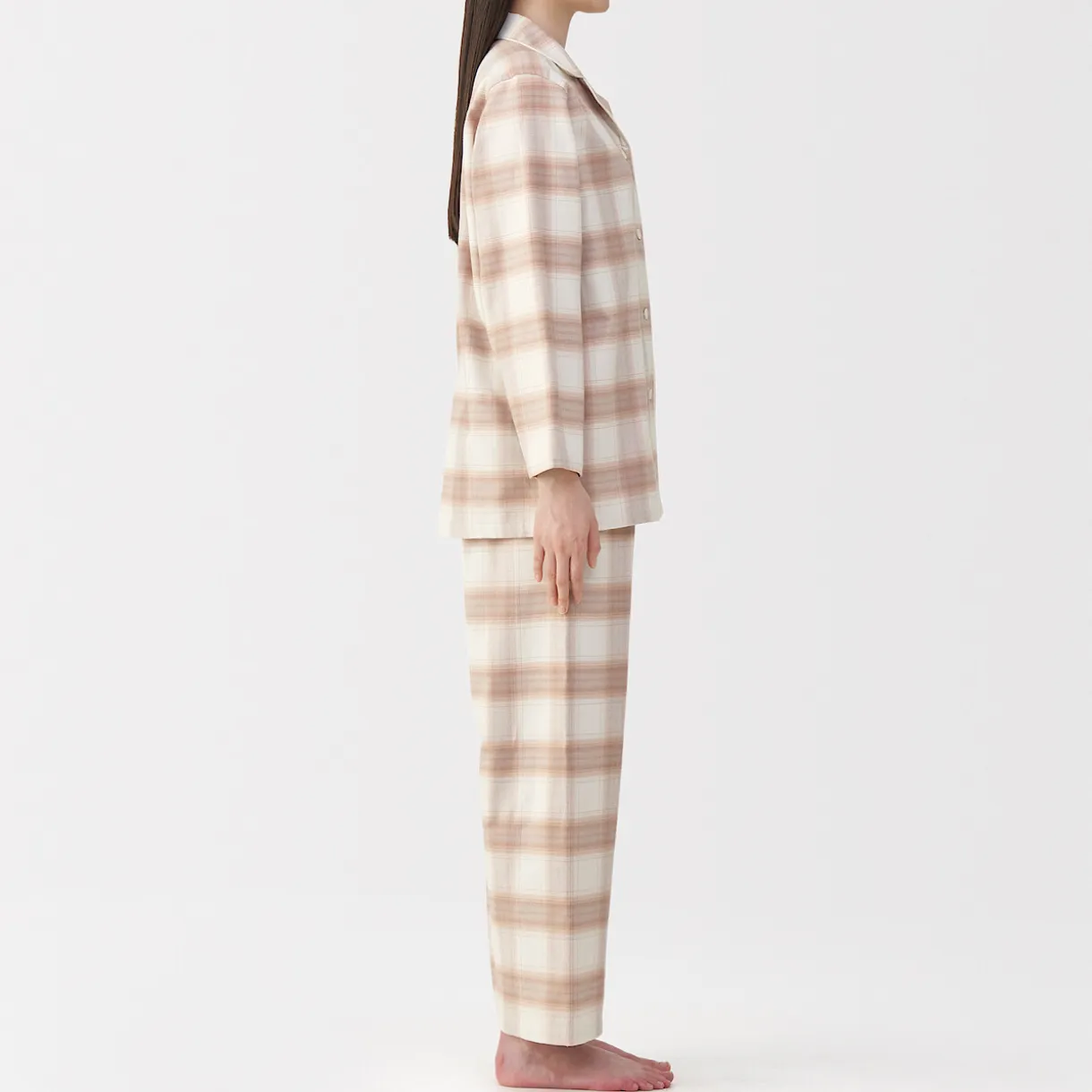 Pyjama en flanelle sans couture latérale pour femme
