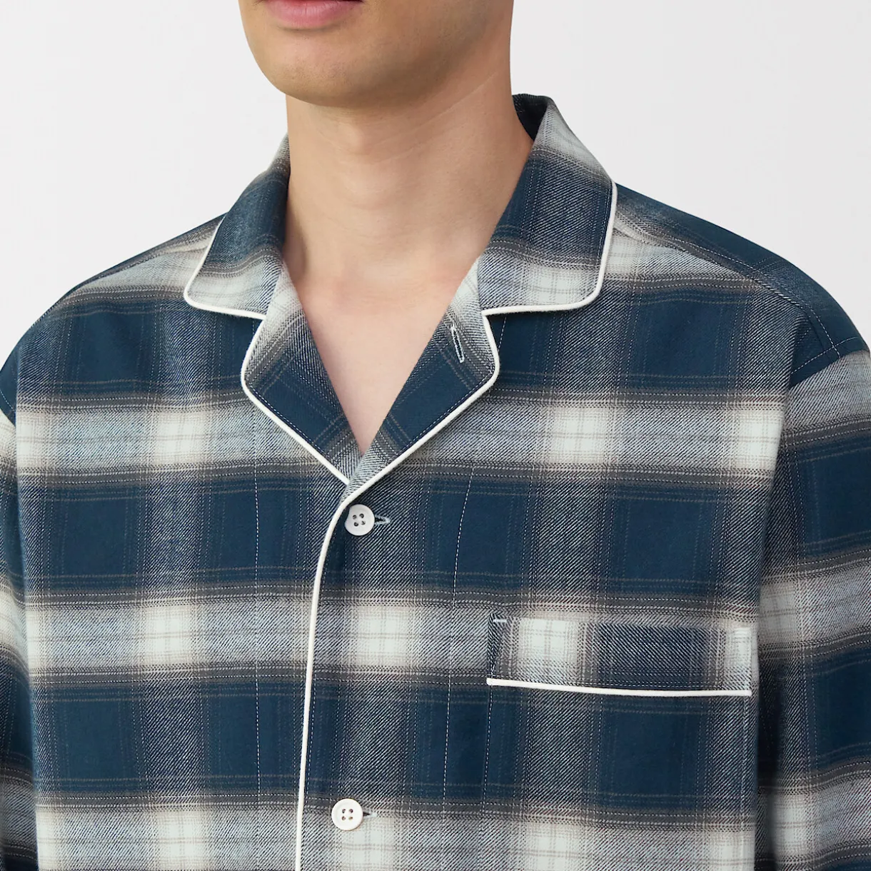 Pyjama en flanelle sans couture latérale pour homme