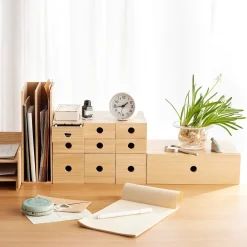 Rangement en bois 3 tiroirs