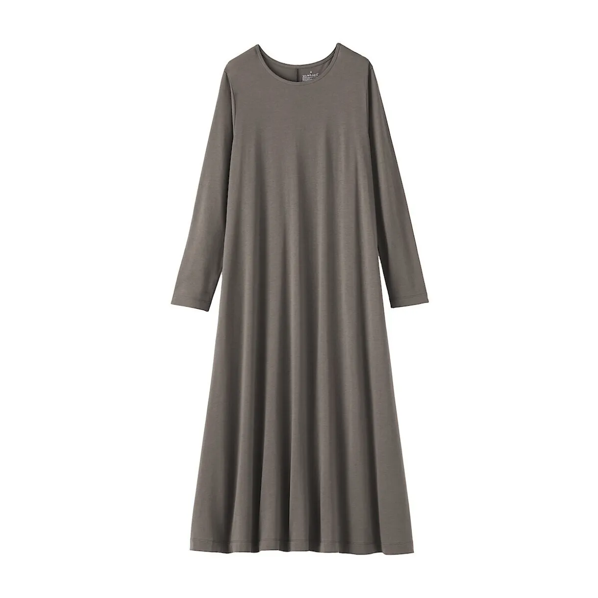Robe à coupe trapèze et à manches longues en jersey de mélange Lyocell pour femme