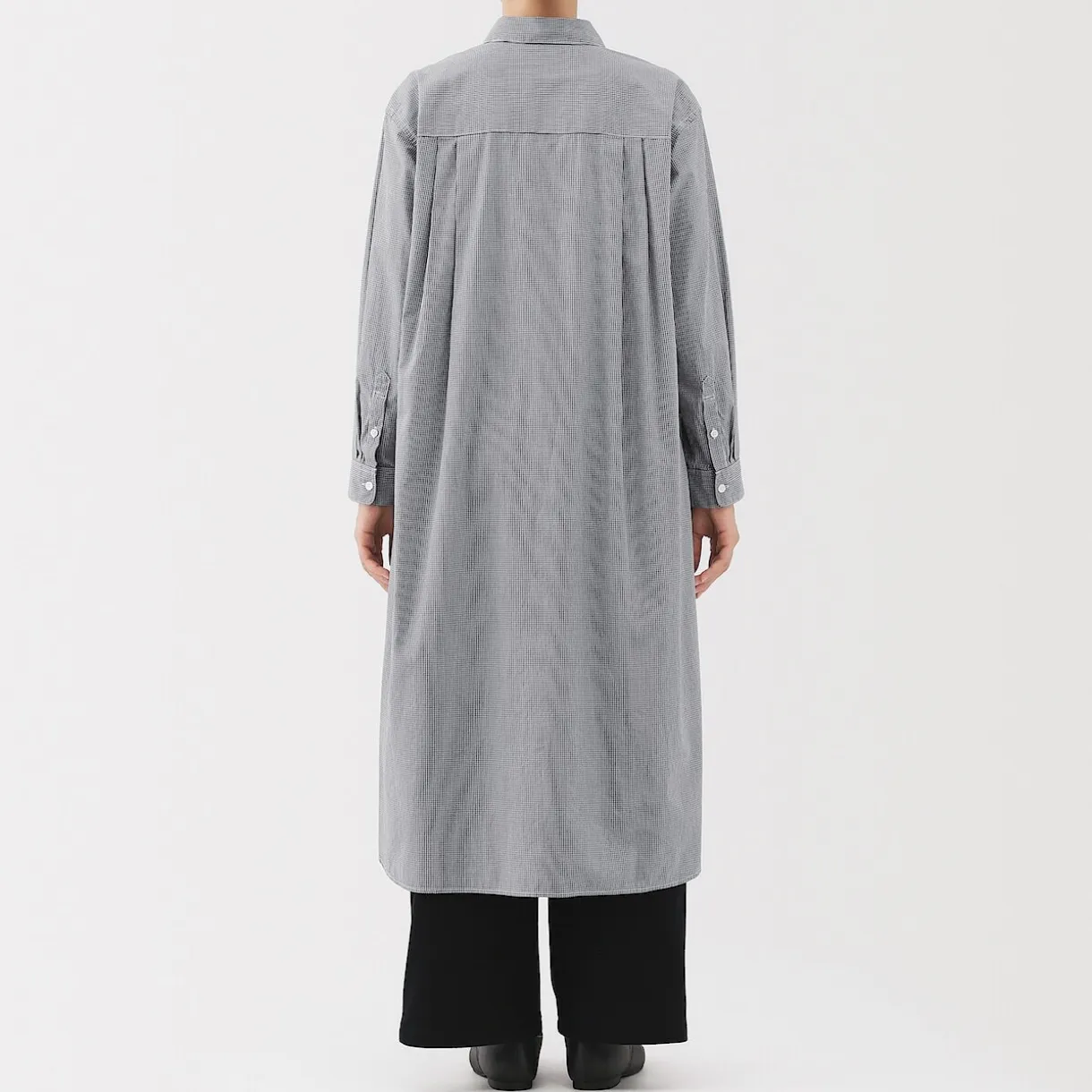 Robe chemise en coton large délavé pour femme