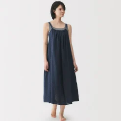 Robe top en double gaze à pois dobby pour femme