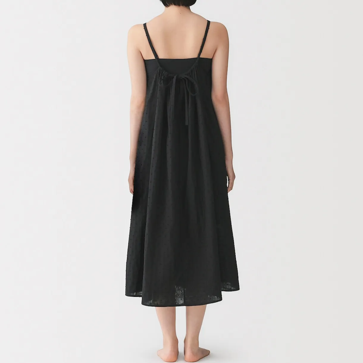 Robe top en double gaze à pois dobby pour femme