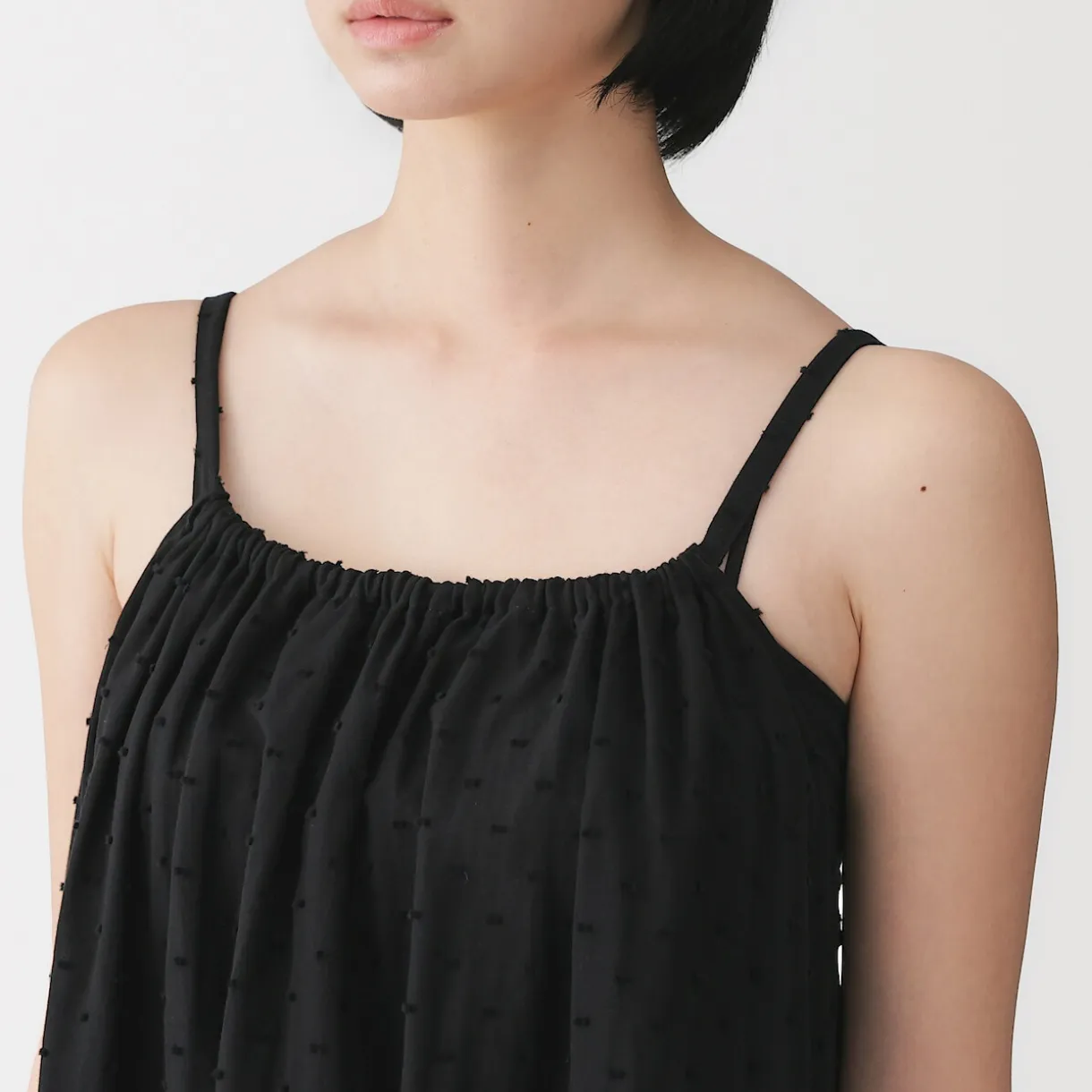 Robe top en double gaze à pois dobby pour femme