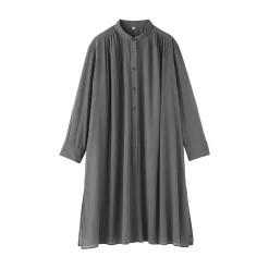 Robe-chemise transparent en coton biologique à haute torsion