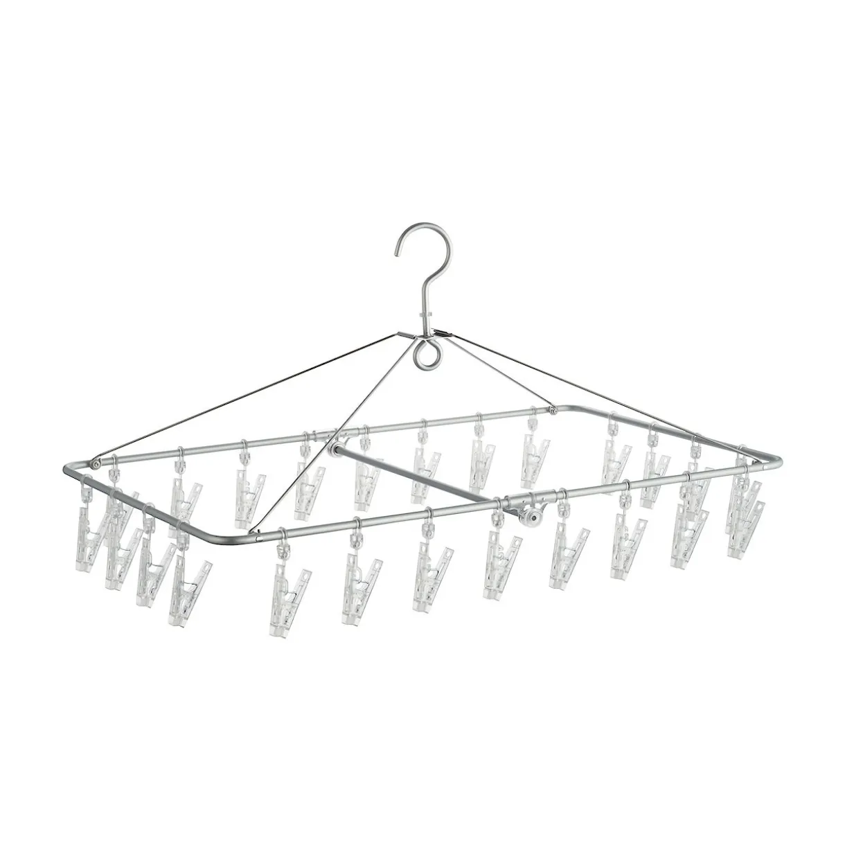 Séchoir rectangulaire pliable en aluminium ‐ 26 pinces
