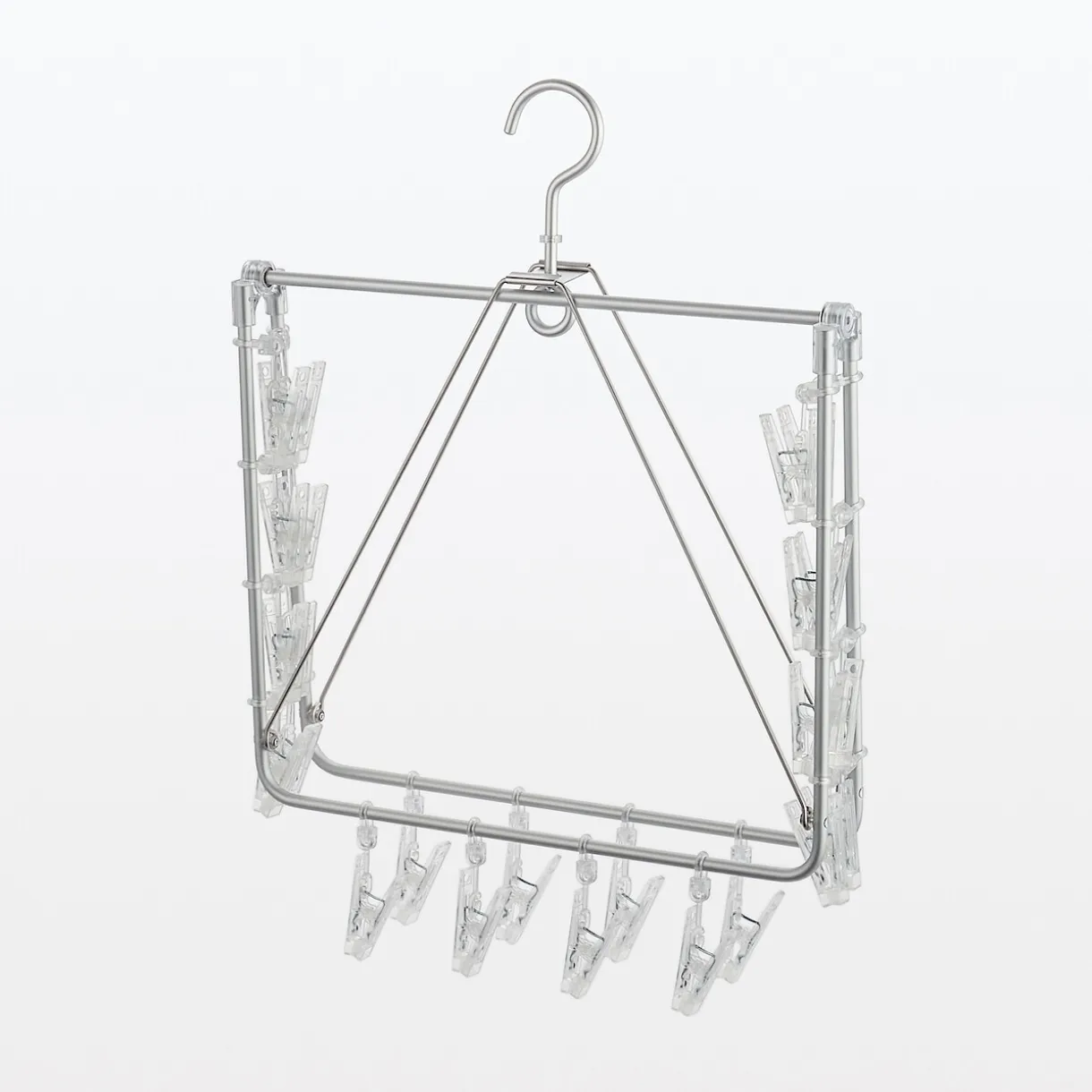 Séchoir rectangulaire pliable en aluminium ‐ 26 pinces