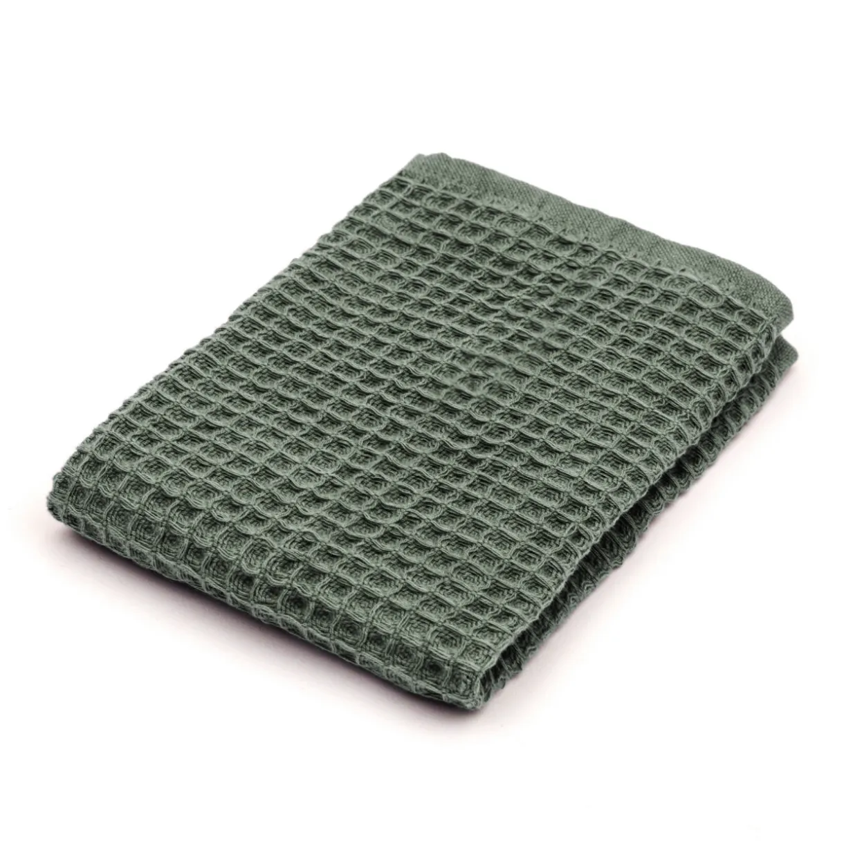 Serviette gaufrée pour le visage en velours de coton bio