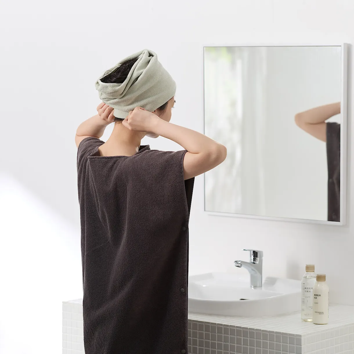 Serviette sèche-cheveux extensible
