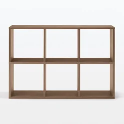 Set de 2 étagères étroites en noyer  ‐ 2x3 niveaux (Dont Eco‐part. 2,80 €)