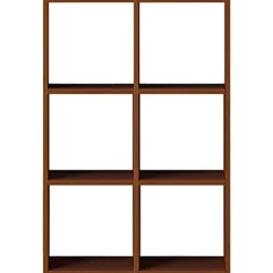 Set de 2 étagères étroites en noyer  ‐ 2x3 niveaux (Dont Eco‐part. 2,80 €)
