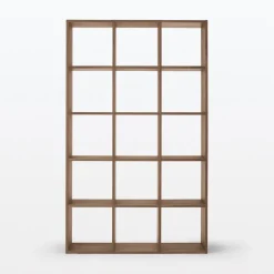 Set de 3 étagères étroites en noyer ‐3x5 niveaux (Dont Eco‐part. 5,30 €)