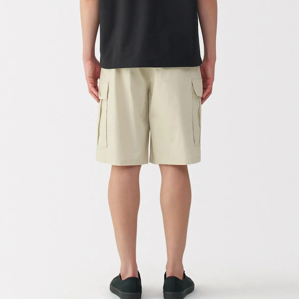 Short cargo en mélange de coton délavé pour homme