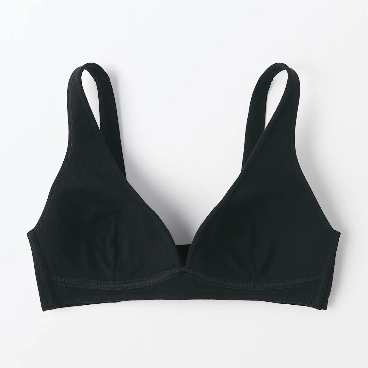 Soutien‐gorge plongeant sans armature en mélange de coton pour femme