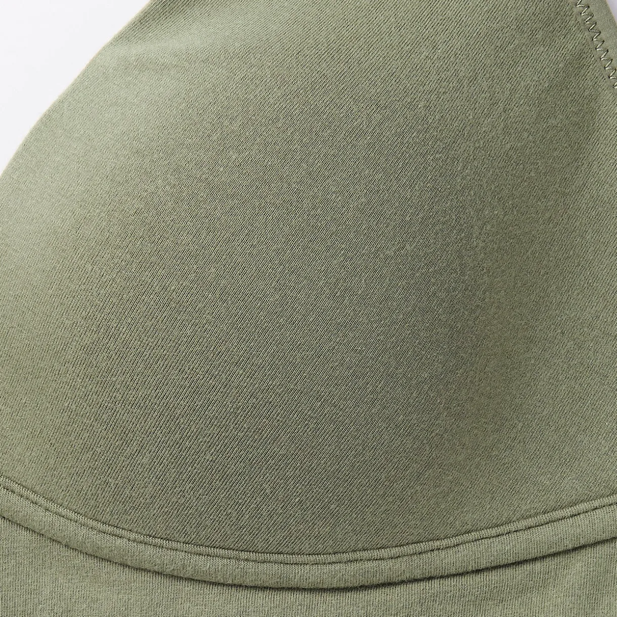 Soutien‐gorge plongeant sans armature en mélange de coton pour femme