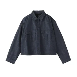 Sur-chemise légère en denim de kapok mélangé pour femme