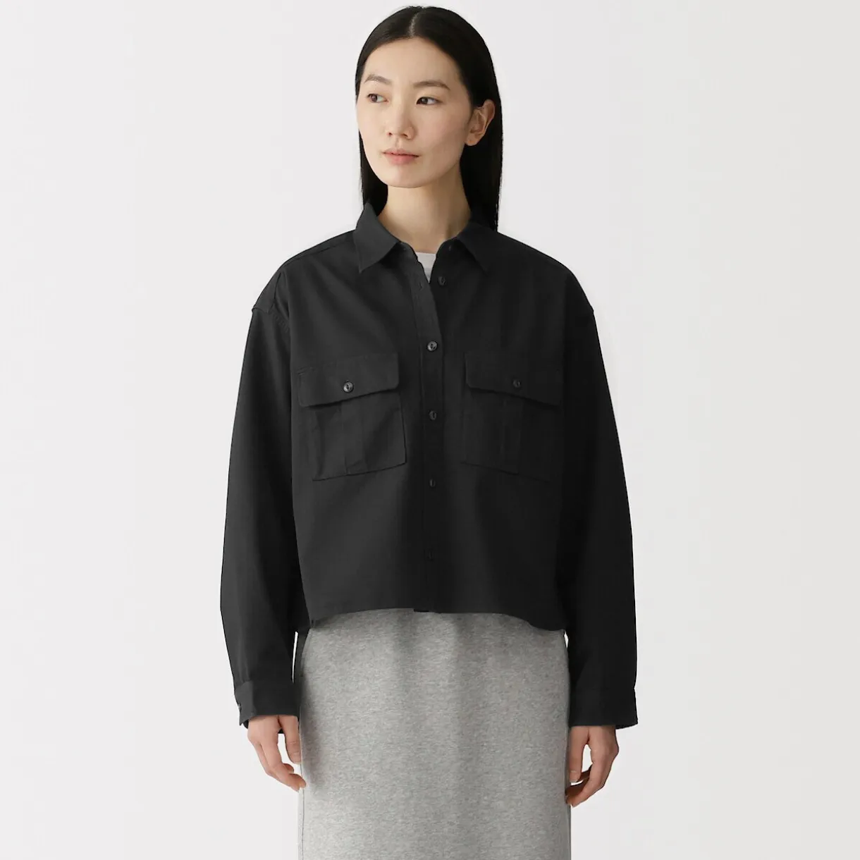 Sur-chemise légère en sergé de kapok mélangé pour femme