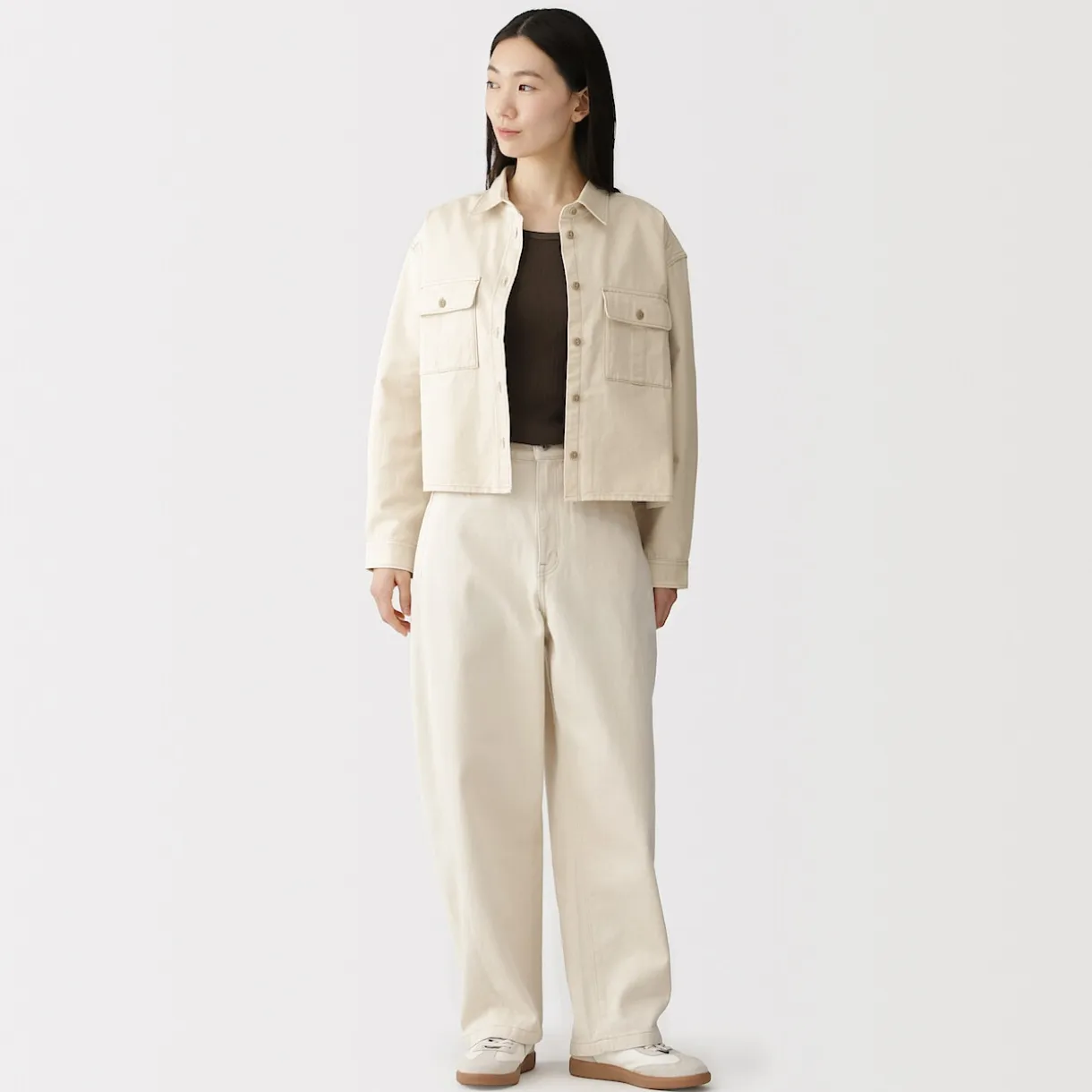 Sur-chemise légère en sergé de kapok mélangé pour femme