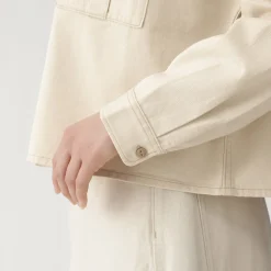 Sur-chemise légère en sergé de kapok mélangé pour femme