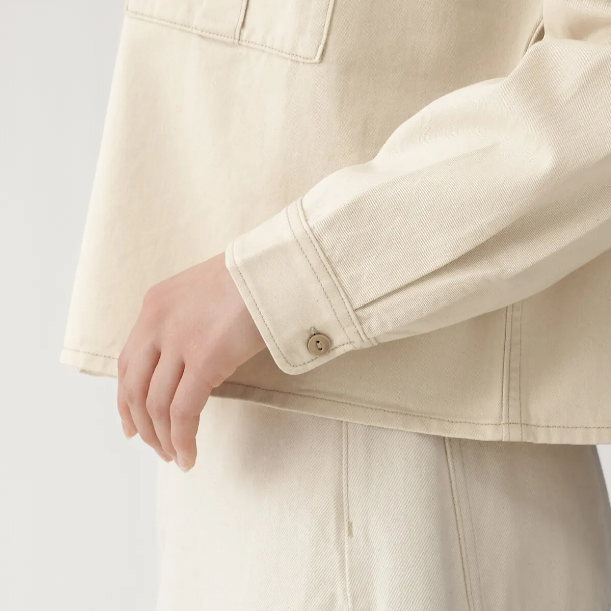Sur-chemise légère en sergé de kapok mélangé pour femme