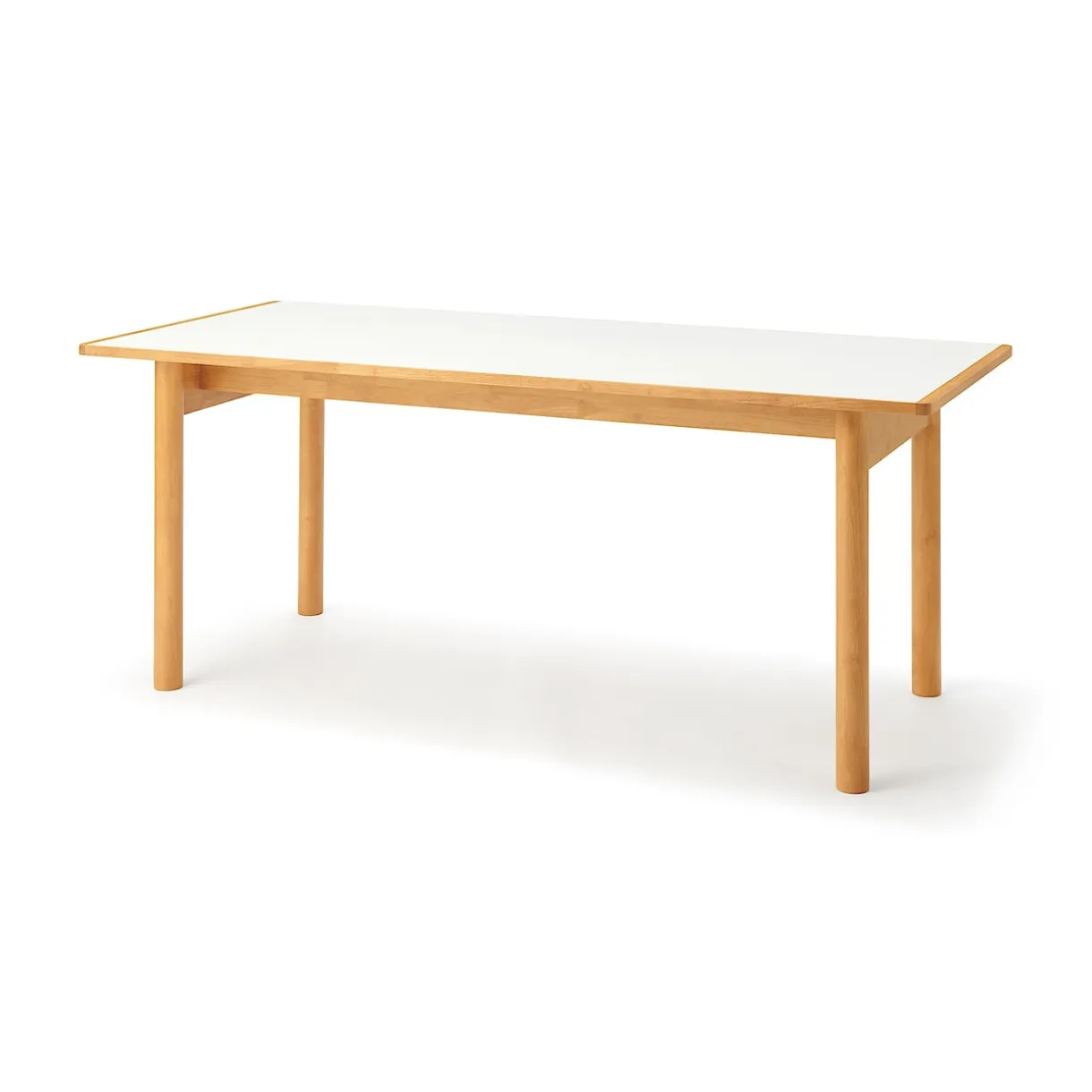 Table en hévéa avec plateau mélaminé rectangulaire ‐ L