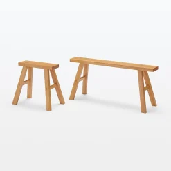 Tabouret en chêne large