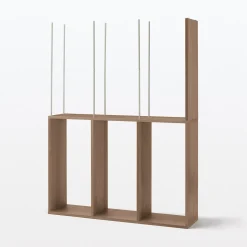 Étagère additionnelle large en noyer ‐ 3 niveaux (Dont Eco‐part. 1,80 €)
