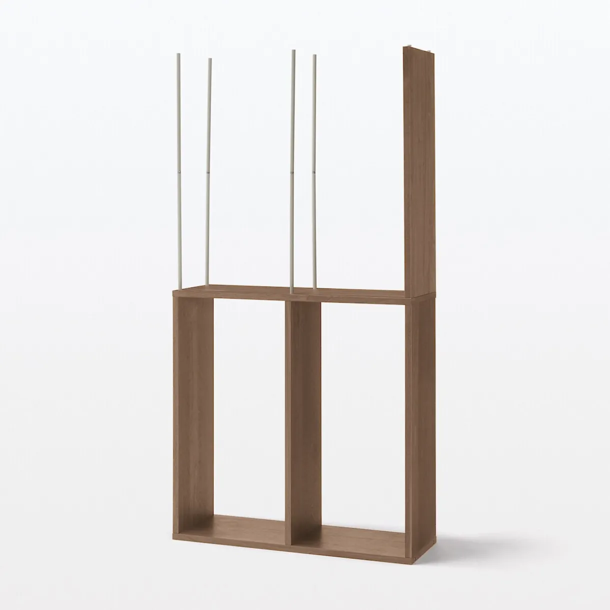 Étagère additionnelle large en noyer ‐ 2 niveaux (Dont Eco‐part. 1,80 €)
