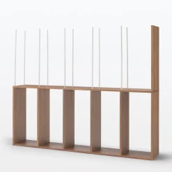 Étagère additionnelle large en noyer ‐ 5 niveaux (Dont Eco‐part. 2,80 €)