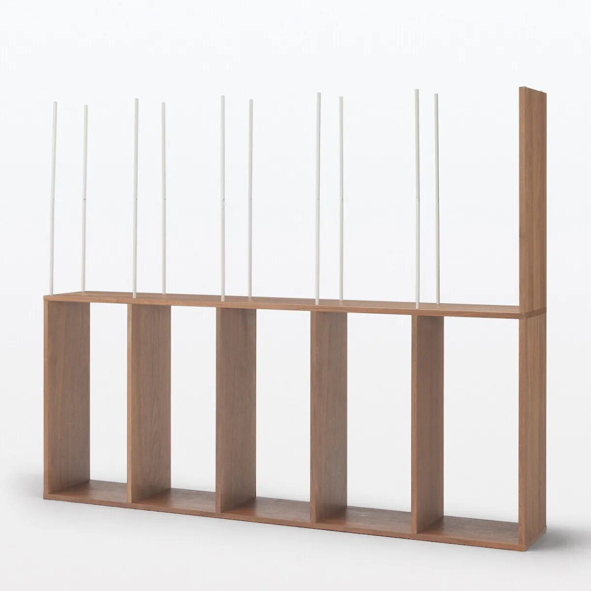 Étagère additionnelle large en noyer ‐ 5 niveaux (Dont Eco‐part. 2,80 €)