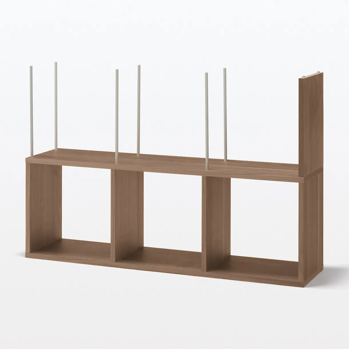 Étagère additionnelle étroite en noyer ‐ 3 niveaux (Dont Eco‐part. 1,80 €)